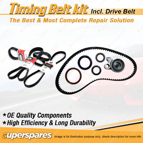 Timing Belt Kit & Gates Drive Belt for Hyundai Lantra 1.6L G4CR 1991-1992