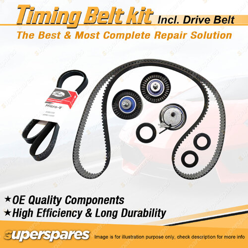 Timing Belt Kit & Gates Drive Belt for Jeep Cherokee KJ 2.5L TCDI ENJ 2001-2003