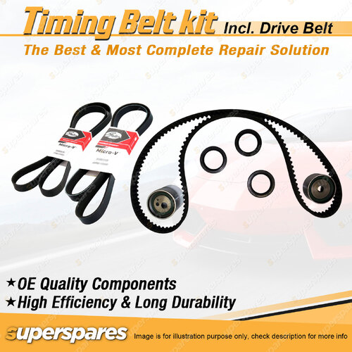 Timing Belt Kit & Gates Drive Belt for Kia Shuma 1.8L DOHC TE 2000-2001