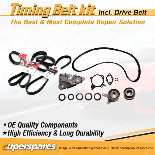 Timing Belt Kit & Gates Drive Belt for Mazda 323 BA 1.6L DOHC B6 1994-1996