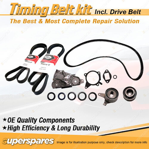 Timing Belt Kit & Gates Drive Belt for Mazda 323 BA 1.6L DOHC B6 1996-1998