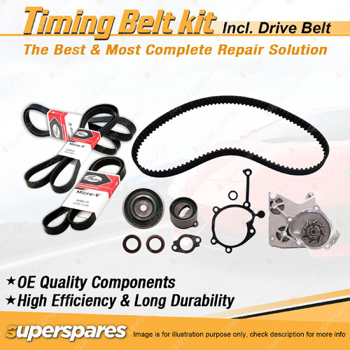 Timing Belt Kit & Gates Drive Belt for Mazda E2000 2.0L SOHC FE 1999-2003