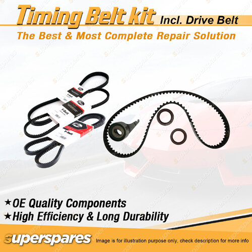 Timing Belt Kit & Gates Drive Belt for Mazda B2000 2.0L SOHC FE 1985-1988