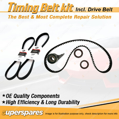 Timing Belt Kit & Gates Drive Belt for Mazda E2000 Traveller 2.0L FE 1984-1988