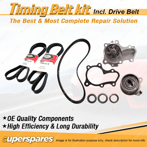 Timing Belt Kit & Gates Drive Belt for Mitsubishi Lancer CE 1.5L 4G15 1996-2004