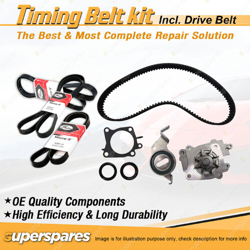 Timing Belt Kit & Gates Drive Belt for Mitsubishi RVR 1.8L 4G93 1991-1997