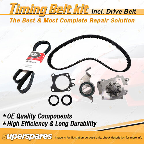 Timing Belt Kit & Gates Drive Belt for Mitsubishi Pajero iO 1.8L 4G93 1999-2001