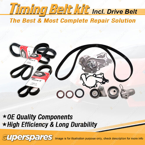 Timing Belt Kit & Gates Drive Belt for Mitsubishi Express SJ 2.4L 4G64 2006-ON