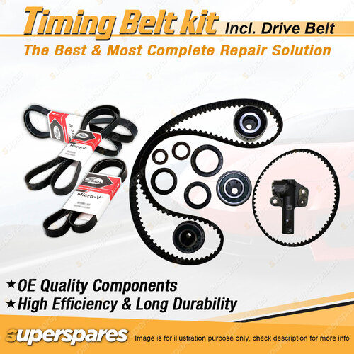 Timing Belt Kit & Gates Drive Belt for Mitsubishi Express SJ 2.0L 4G63 1994-2006