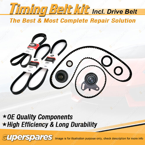 Timing Belt Kit & Gates Drive Belt for Mitsubishi Nimbus UC 2.0L 4G63 1987-1991