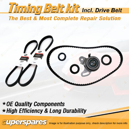 Timing Belt Kit & Gates Drive Belt for Mitsubishi Colt RA 1.4L 4G12B 1981-1982