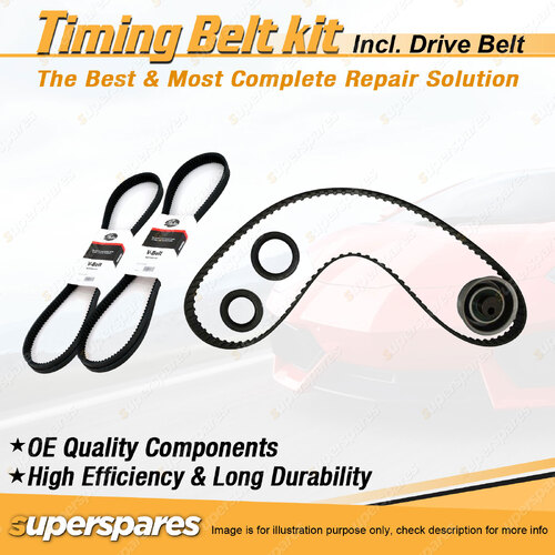 Timing Belt Kit & Gates Drive Belt for Nissan Prairie 1.5L E15S 1982-1986