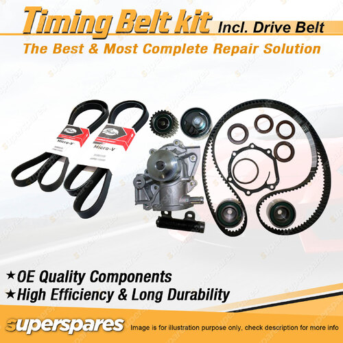 Timing Belt Kit & Gates Drive Belt for Subaru Impreza GF 1.6L EJ16 1995-1998