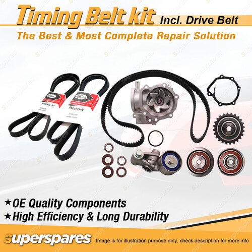 Timing Belt Kit & Gates Drive Belt for Subaru Liberty BD BG 2.2L EJ22 1997-1999