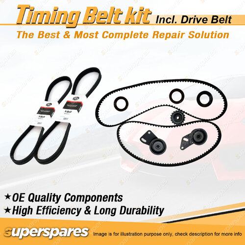 Timing Belt Kit & Gates Drive Belt for Subaru DL GL 1.8L 8V SOHC EA82 1984-1995