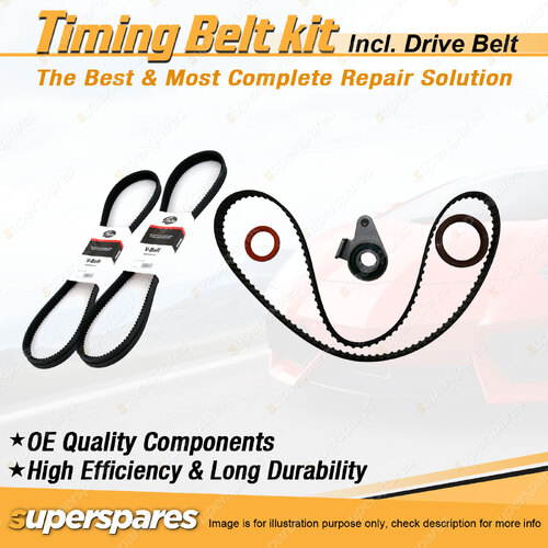 Timing Belt Kit & Gates Drive Belt for Volvo 940 2.3L EFI B230F 1990-1992