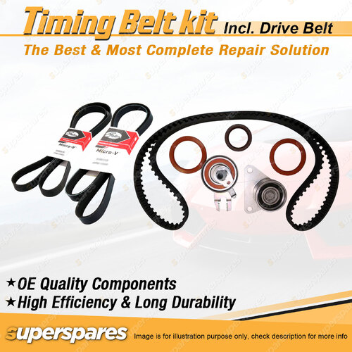 Timing Belt Kit & Gates Drive Belt for Volvo C70 S40 V50 2.4L 2.5L 2004-2010