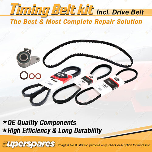 Timing Belt Kit & Gates Drive Belt for Volvo 940 2.3L SOHC B230F 1993-1995