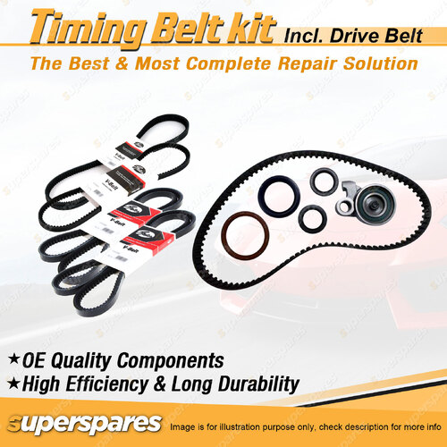 Timing Belt Kit & Gates Drive Belt for Volvo 740 2.3L EFI B234F 1989-1990