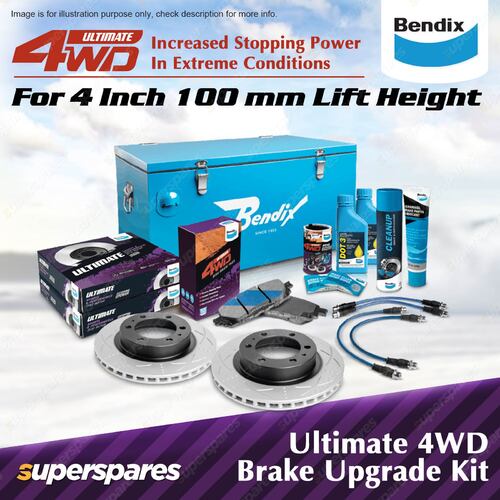 4" Bendix ULT 4WD Front Brake Upgrade Kit for Toyota Hilux KUN26 GGN25 05-11