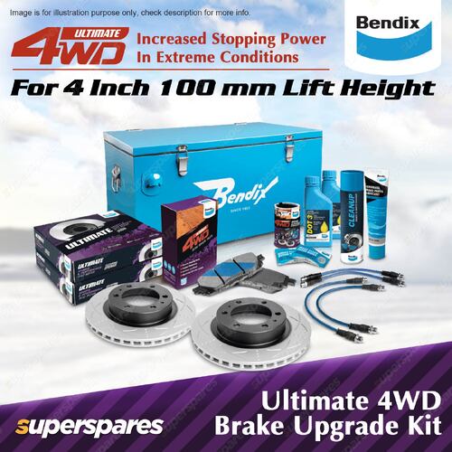 4" Lift Bendix Front ULT 4WD Brake Upgrade Kit for Ford Ranger PX3 332mm Rotor