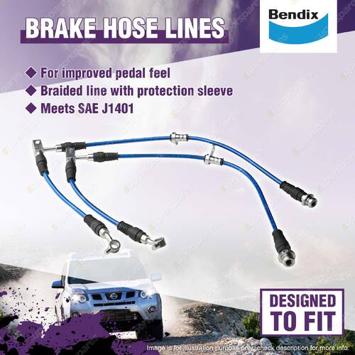 Bendix Rear Ultimate 4WD Brake Hose Kit for Nissan Patrol Y62 5.6L 2012-On