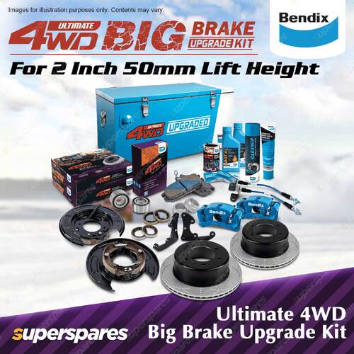 Rear Bendix 2"Lift ULT 4WD Big Brake Upgrade Kit for Ford Ranger PX 4Pot Caliper