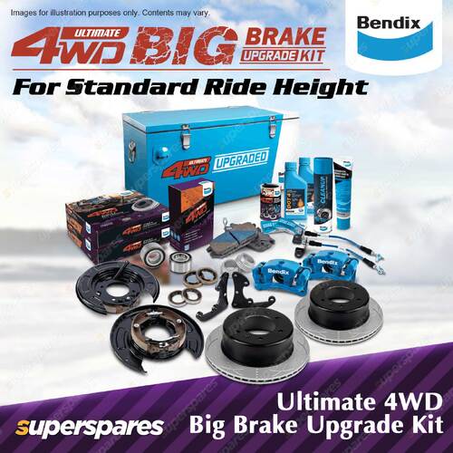 Rear Bendix ULT 4WD Big Brake Upgrade Kit for Toyota Hilux 2.7 TGN 111 121 136