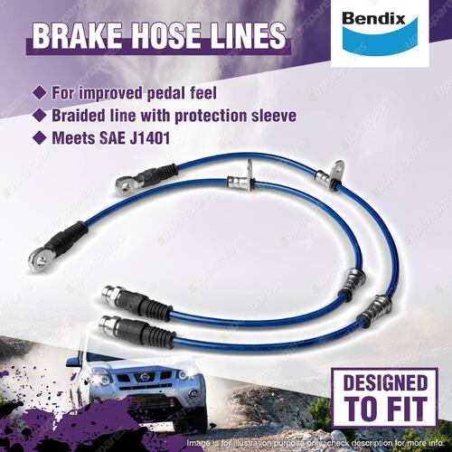 1 Set 50mm Lift Bendix Front Ult 4WD Brake Hoses for Mitsubishi Triton ML MN MQ