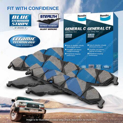 8Pcs Bendix GCT Brake Pads Set for Ford Fairlane NF NL 4.0 4.9 LTD DF DL