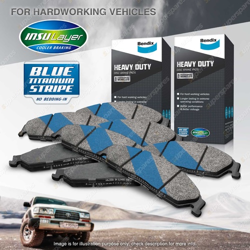 8pcs Front + Rear Bendix HD Brake Pads Set for Mercedes Benz C-Class S202 RWD