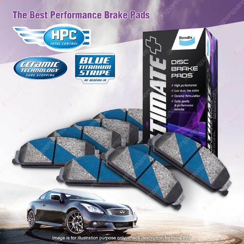 8pcs Front + Rear Bendix ULT+ Brake Pads Set for FPV Falcon BA BF FG 5.0 5.4