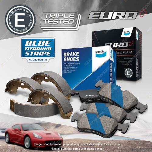 Bendix Front Euro+ Brake Pads + Rear Shoes Set for Peugeot Partner 1.6L 05-15