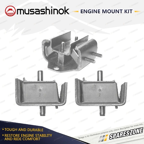 Front + Rear Engine Mount Kit for Holden Calais Commodore VL 3.0L 6Cyl 86-88