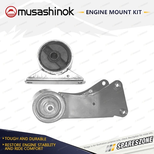 Front + Rear Engine Mount Kit for Hyundai S Coupe 1.5L incl. Turbo G4EK G4EKT