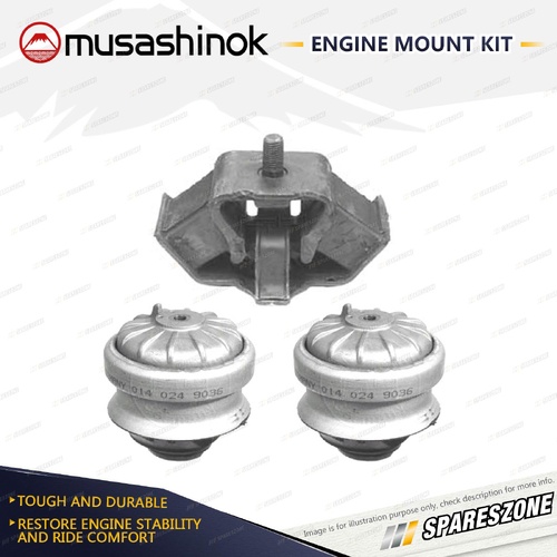 Front + Rear Engine Mount Kit for Mercedes 180E 190 W201 200 230E 250D 260E W124