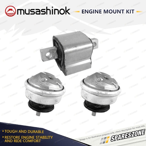 Front + Rear Engine Mount Kit for Mercedes Benz C280 W202 2.8L 6Cyl 5 Spd Auto