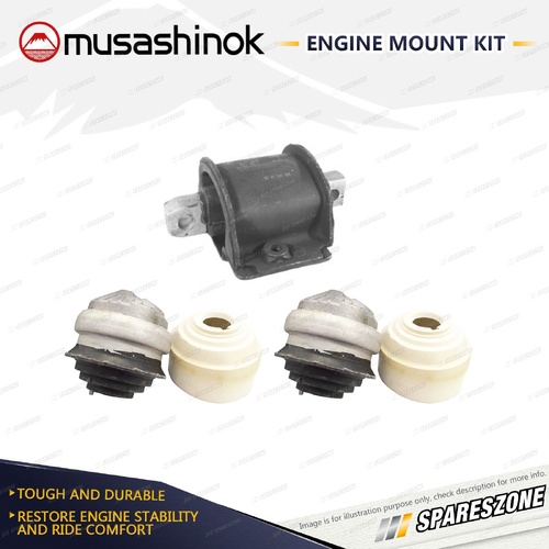 Front + Rear Engine Mount Kit for Mercedes Benz C230 C250D W202 2.3L 2.5L 94-00