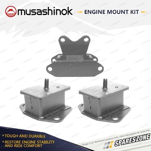 Front + Rear Engine Mount Kit for Mitsubishi Galant GD 1.6L 4Cyl 4G32 4/76-79