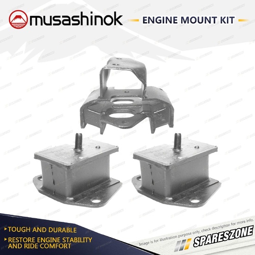 Front + Rear Engine Mount Kit for Mitsubishi Pajero NH 2.5L 4Cyl T-Diesel 4WD