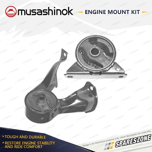 Front + Rear Engine Mount Kit for Mitsubishi Lancer CH 2.4L 4Cyl 4G69 8/05-9/07