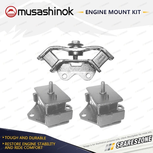 Front + Rear Engine Mount Kit for Mitsubishi Triton MK ML 2.4L 2.8L 4M40 4G64