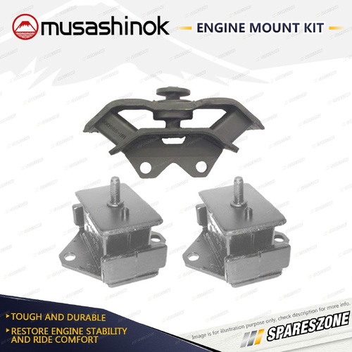 Front + Rear Engine Mount Kit for Mitsubishi Triton ML MN 2.4L 2.5L 4D56T 4G64