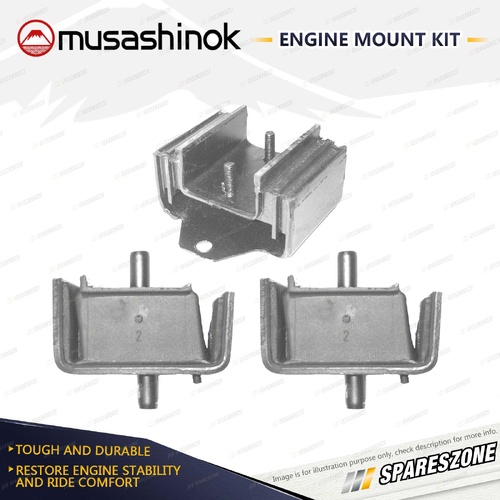 Front + Rear Engine Mount Kit for Nissan Skyline R30 2.4L 6Cyl L24E 3/81-85