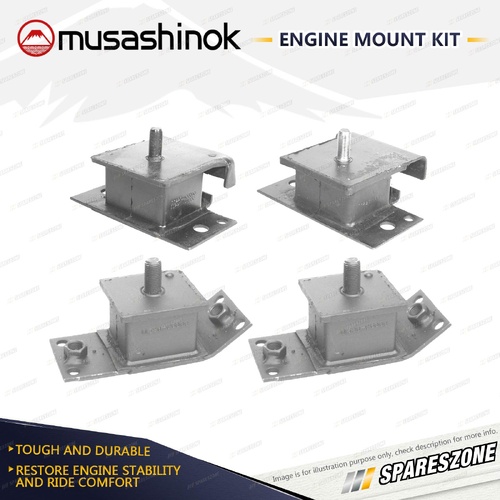 Front + Rear Engine Mount Kit for Nissan Patrol G60 Series 4.0L 6Cyl 4WD PI6