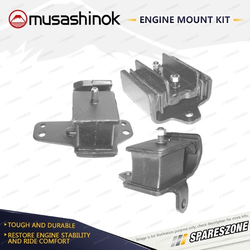 Front + Rear Engine Mount Kit for Nissan Navara D21 2.5L 2.7L 4Cyl Diesel 4WD