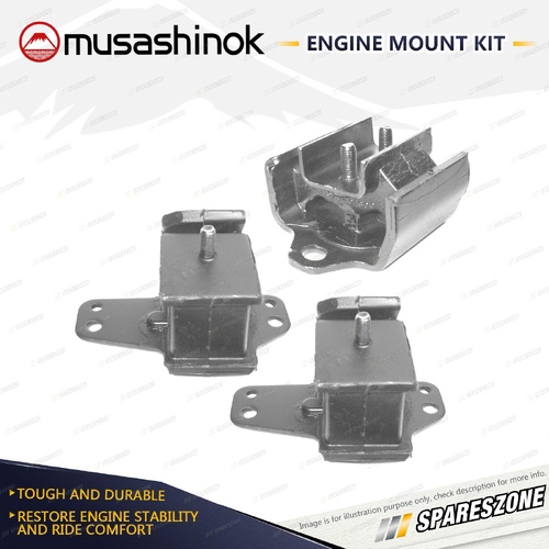 Front + Rear Engine Mount Kit for Nissan Navara D21 2.0 2.4 2.5L 4Cyl RWD 4WD