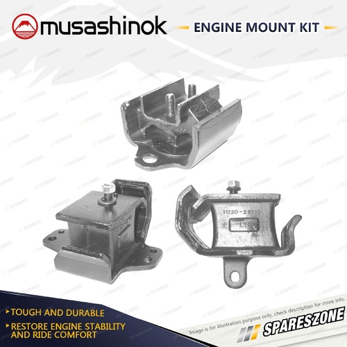 Front + Rear Engine Mount Kit for Nissan Navara D22 2.4L 3.2L KA24DE QD32E Man.