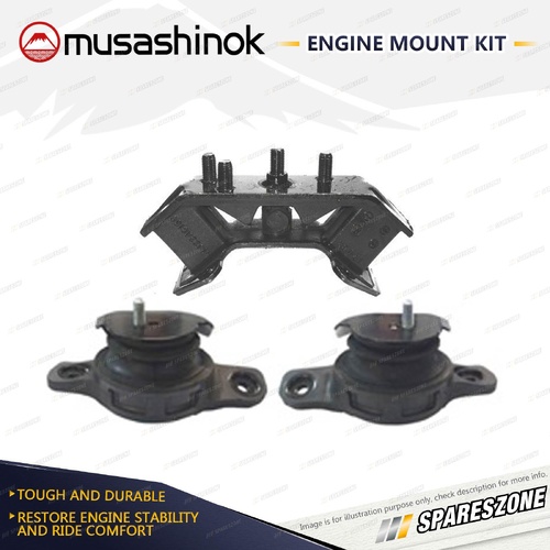 Front + Rear Round Engine Mount Kit for Subaru Forester SH Liberty BP 4 Bolt