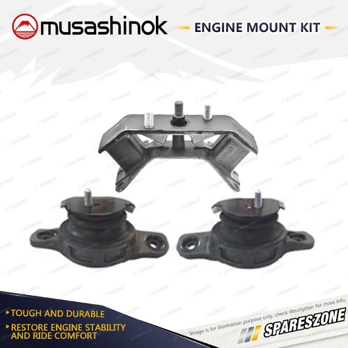 Front + Rear Round Engine Mount Kit for Subaru Liberty BP9 - Rear 3 Bolt